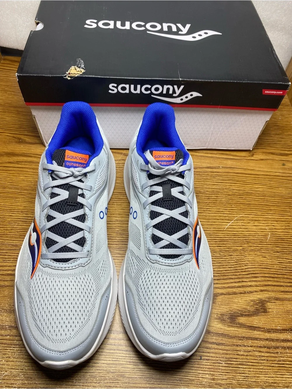 Saucony  Cohesion 18 Running Shoe Mens Size 13M Gray Cloud Lapis  S21034-216 New